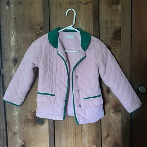 Smockingbird quilted pink and green jacket.